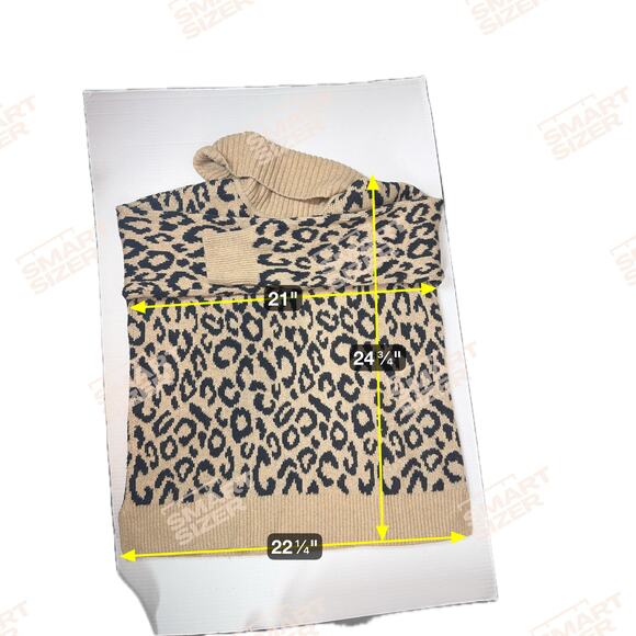 Rachel‎ Zoe Leopard Animal Print Cowl Neck Sweater Tan Black Size Medium NWT - Picture 5 of 5